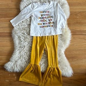 Thanksgiving Velvet Bell Bottoms Set